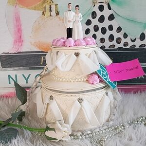 LAST ONE! NEW Betsey Johnson Blue Collection Wedding Cake Bridal Bag